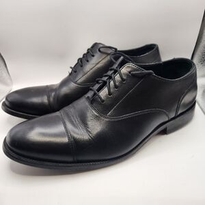 Cole Haan Williams Leather Cap Toe Oxfords - Black - Size 9W Dress Shoe Formal